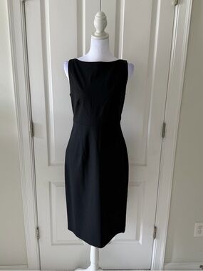 Banana Republic Black Wool Sleeveless Midi Sheath Dress